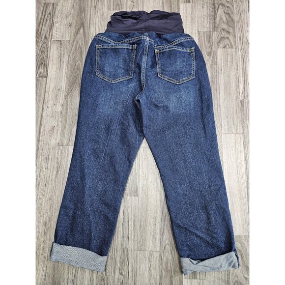 (3/$35) Old Navy Maternity Jeans Women 6 Denim Full Belly Panel Cropped Straight - Picture 2 of 11
